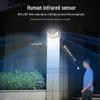 3-Mode Solar LED Wall Light: 110 LEDs, Outdoor Motion Sensor, Waterproof for Courtyard & Corridor.