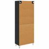 Highboard 2 pcs Black Oak Effect Engineered Wood and Glass