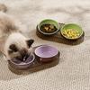 1pcs Elevated Dual Bowl Feeder for Cats & Small Dogs- Durable Plastic Raised Pet Feeding Station with Non-Slip Stand,Easy Feed