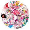 50 Flamingo Graffiti Stickers for Luggage, Scooters, Tablets, and Cars