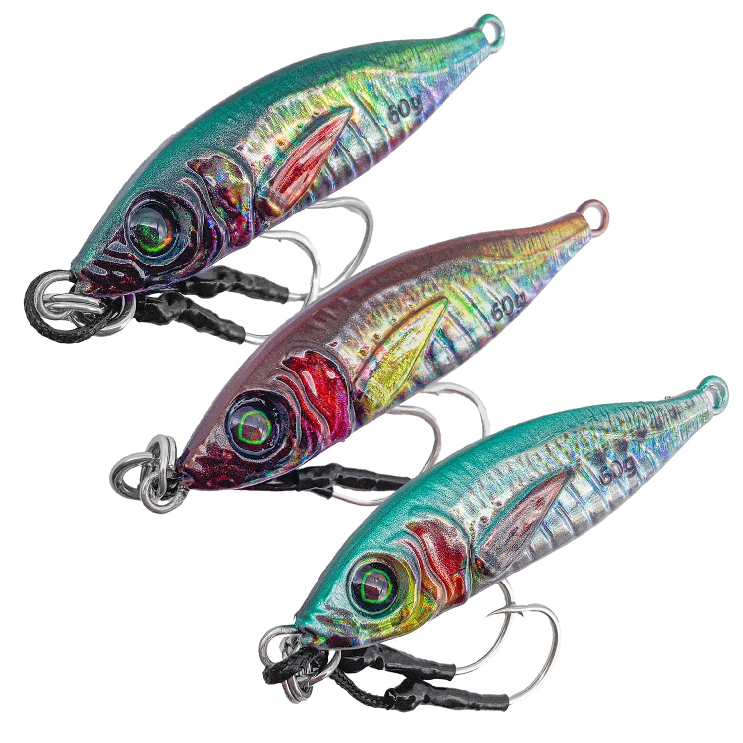 eeldog Metal Jig 60g Realistic Appealing Color 3 Color Set 60g