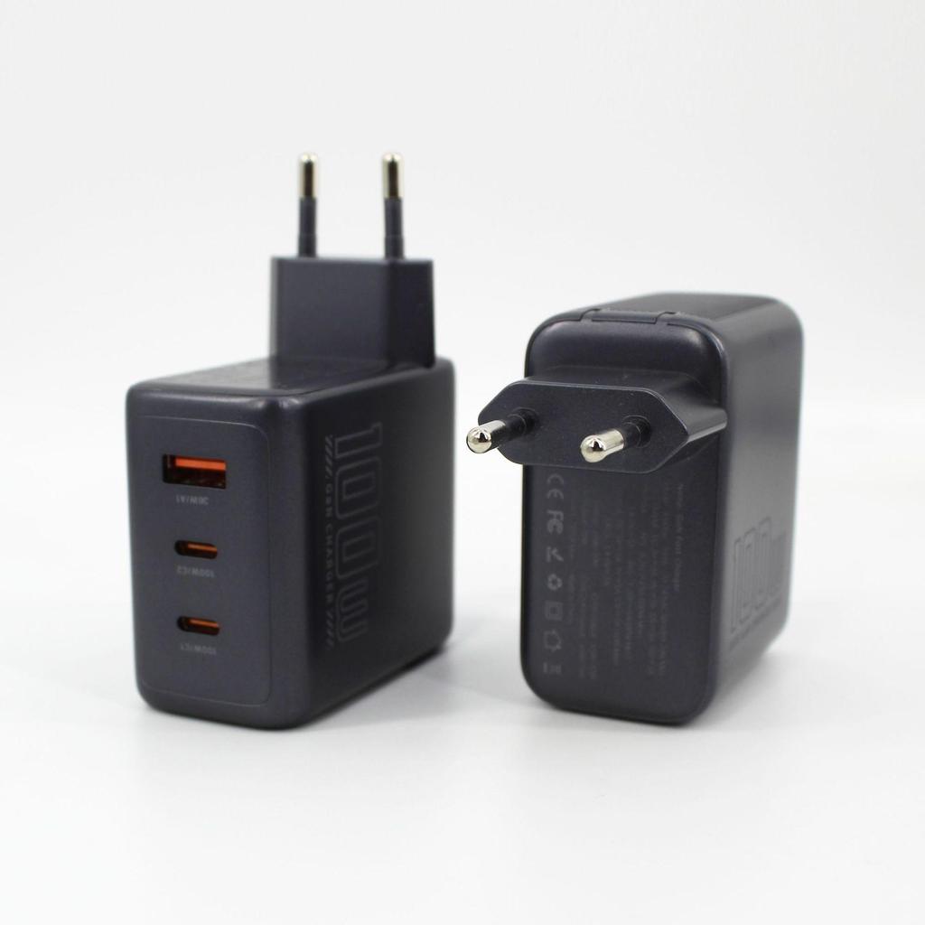 AI 100W Gallium Nitride Multi-Port Fast Charger for Laptops, Tablets, and Phones