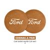LLKF5 For Ford 2PCS Car Suede Coaster Water Cup Holder Anti-slip Pad Mat Auto Accessories Mk2 Mk3 Ranger Mondeo Mk4 S-MAX Kuga Mustang