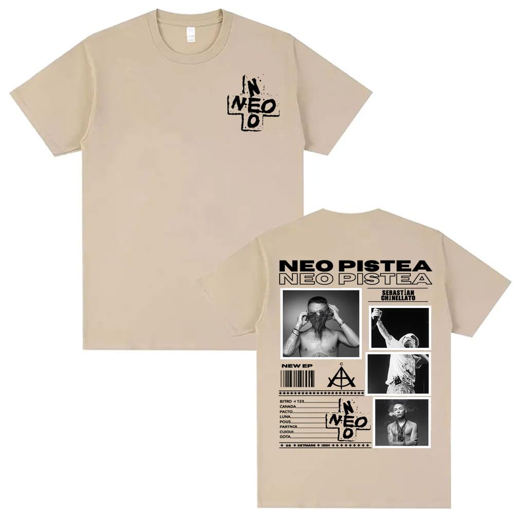 

2025 Rapper Neo Pistea Album 2025 Tour Cover Print T Shirt Men Clothing Hip Hop Punk Street T-shirts Summer Short Sleeve T-shirt 4XL