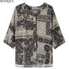 MODIQUE Spring Summer Plus Size New Women Loose Vintage Print Blouse Shirts Female Casual Folk Oversize Short Sleeve V-Neck Top