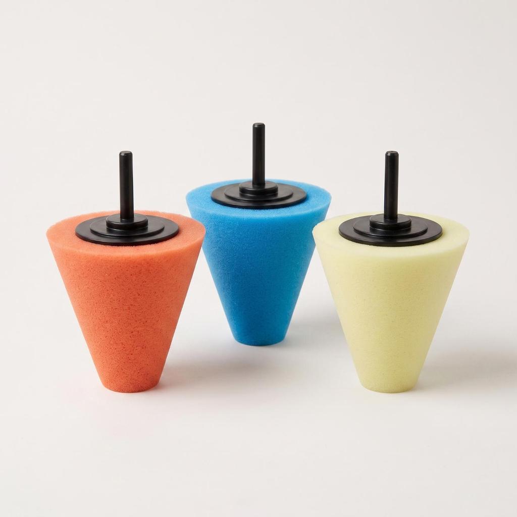 3 Pieces Cone-Shaped Polishing Wheel Soft Cone Sponge Ball Versatile