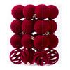 24pcs 6cm Flocked Christmas Ornament Balls Tree Decoration - Modern Minimalist Holiday Decor In Green Ivory Pink Camel