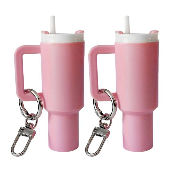 

2 шт. Брелок Кулон Антикорозійна міні чашка Брелок Маленький тримач для помади Дизайн Брелок Сумка Аксесуари рожевий