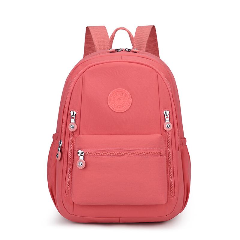 Solid Color Backpack Nylon Women's Backpack Travel Schoolbag