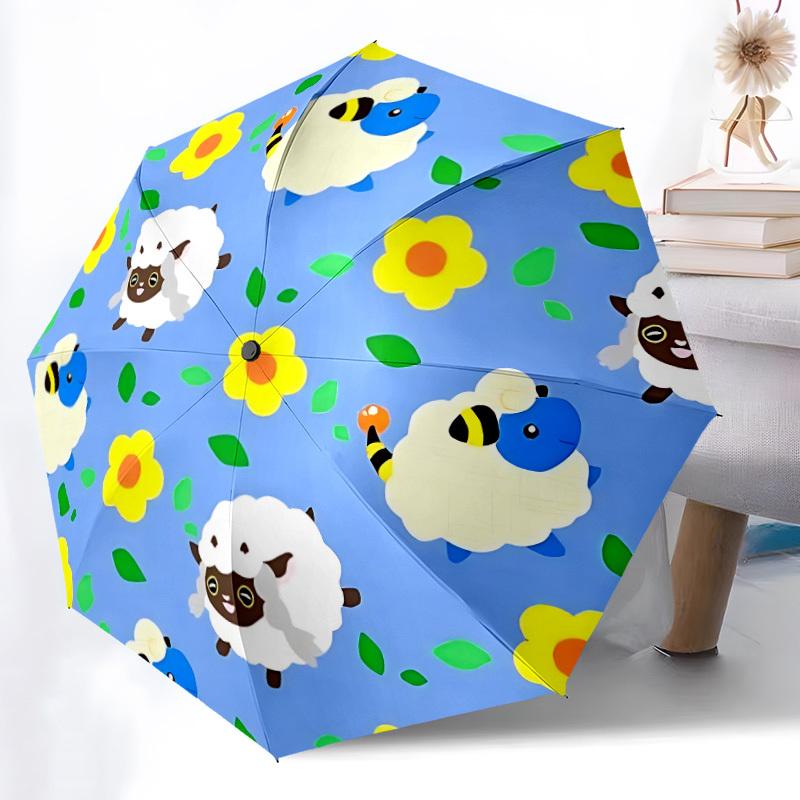 1pc Sheep Flowers Pattern Automatic Open/Close Umbrella - Compact Travel Umbrella, Gift for Birthdayyy251208189