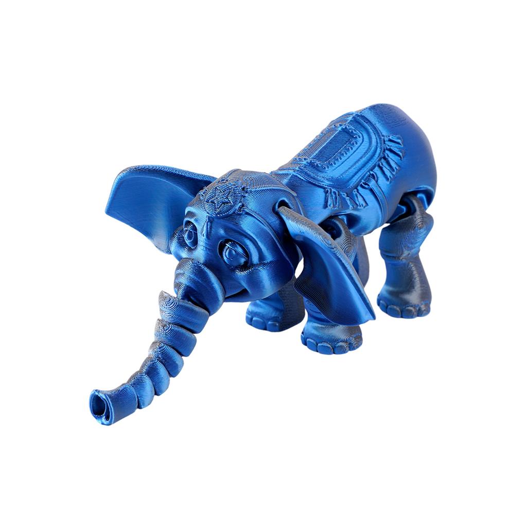 14.5cm Random Gradient 3D Printed Elephant Statue DIY Craft Animal Figurine with Movable Joint Elephant Ornament Tabletop Decor