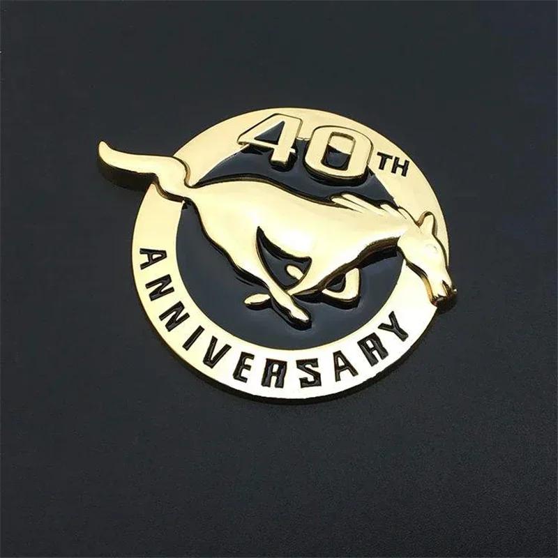 Car Sticker 8X7CM Car Accessories Running Horse 40TH ANNIVERSARY Logo for Ford Shelby GT Emblem Metal Badge Rear Turnk Car Stick