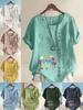 Women's Fashion Love Letter Print Round Neck Short Sleeve T-shirt Summer Casual Cotton Linen Graphic Shirt Leisure Loose Blouse Tops