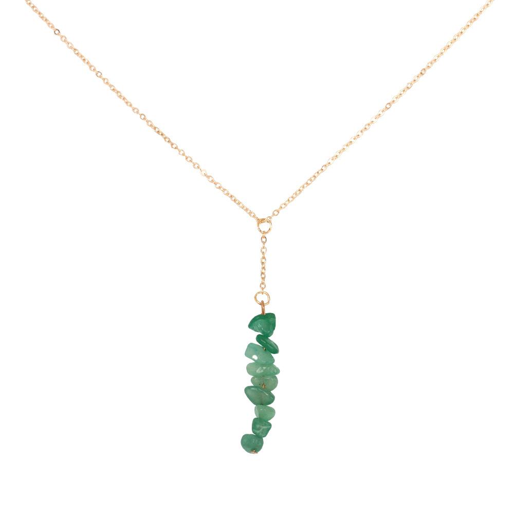 Creative Colorful Raw Crystal Pendant Necklace, Ins Trendy Clavicle Choker