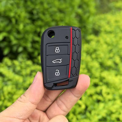 Silicone Car Flip Key Case Cover For Seat Ateca Leon Fr Ibiza For Skoda Octavia Kodiaq For Vw Volkswagen Golf 7 Mk7 Tiguan Mk2