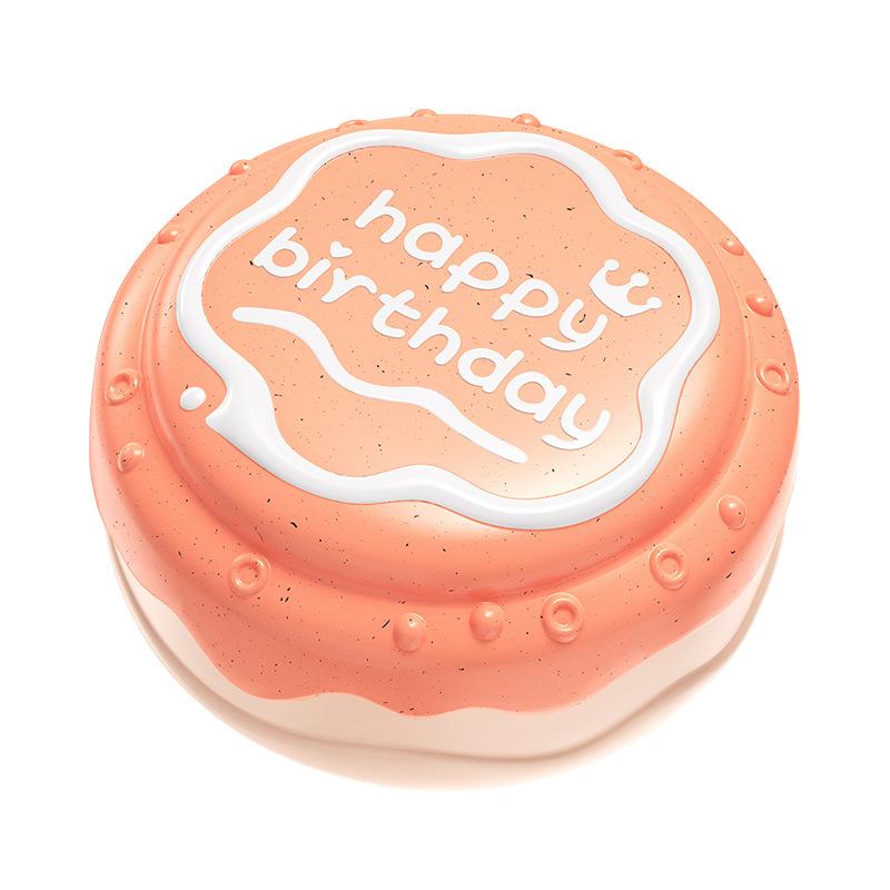 Interactive Indoor Dog Birthday Gift Ball Toy Funny Squeaky Chew Toy Cartoon Cute Birthday Cake Shape Daily Use TPR Pet Bag