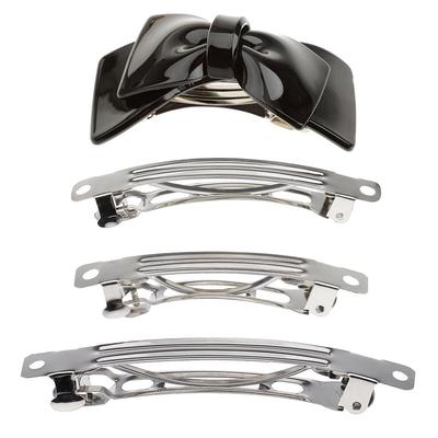 50 Stück Metall Französische Haarspange Blanko Haarspange Haarnadeln Bögen Silber DIY Haarschmuck