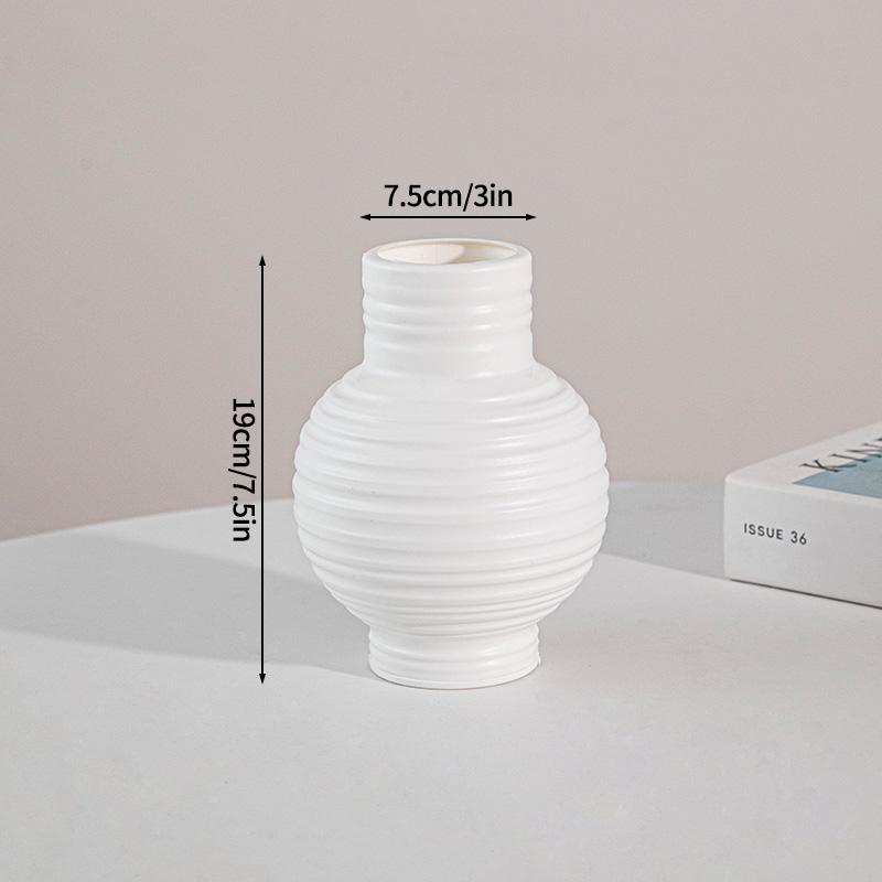White Vaser Flower Bottle White Frosted Vase Aesthetic Flowerpot Plant Holder Bottle Table Center Decoration Home Decor