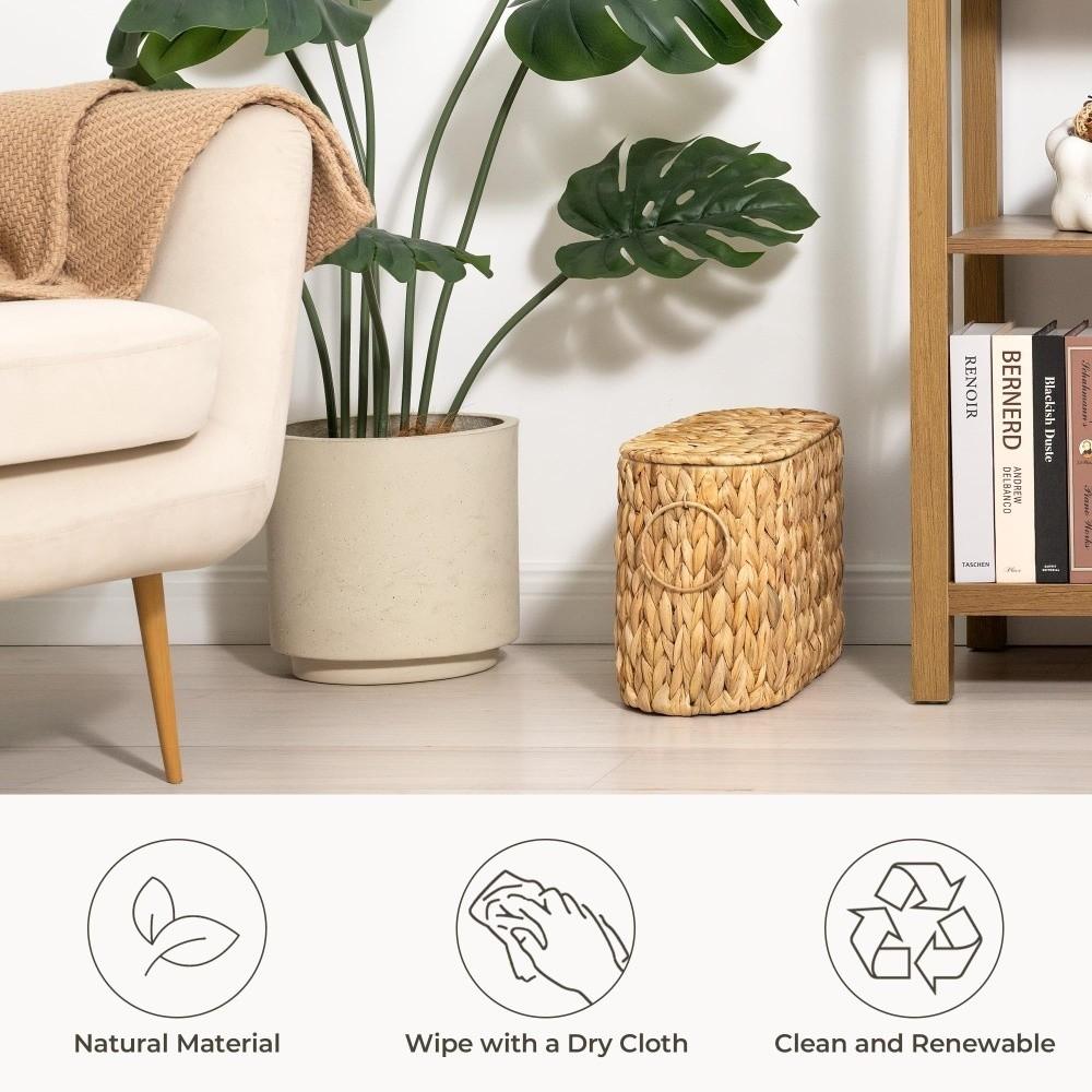 Cestini Portarotoli di Carta Igienica in Giacinto d'Acqua Intrecciati in Rattan Grande Capacità Porta Rotolo di Carta Igienica Eleganti Durevoli Cestini in Rattan