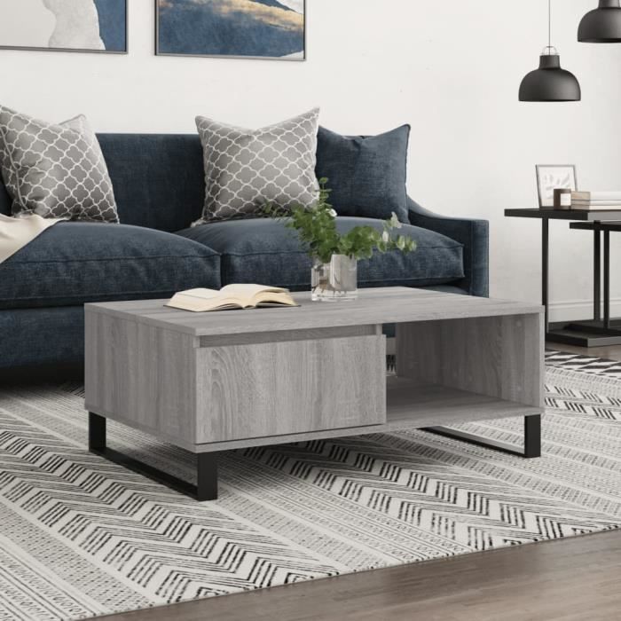 VidaXL Coffee Table Sonoma Grey 90x60x35 Cm Engineered Wood 827074