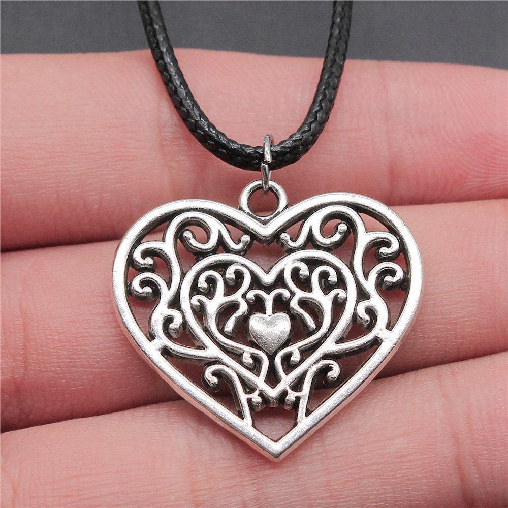 Love Heart Angel Peace Dove Pendant Antique Bronze Metal Bridesmaid Choker Necklace New Arrival Gift