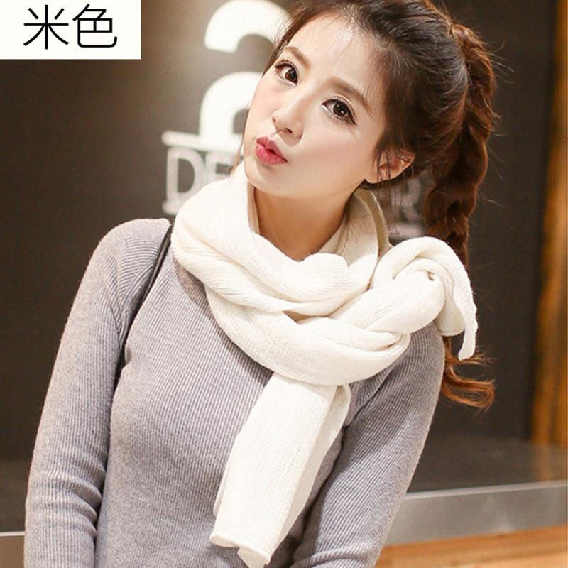Autumn and Winter New Solid Color Imitation Cashmere Couple Scarf Thickened Warm Flat Scarf