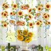 18Pcs Sunflower Hanging Swirls Decorations Sunflower Foil Swirls Ceiling Wall Decor for Birthday Party Wedding Baby Shower