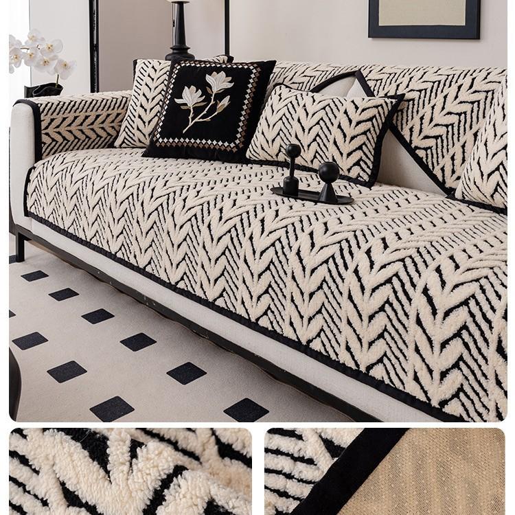 Sofa Cushion One Piece Autumn And Winter New Plush Warm Fixed Non-Slip Light Luxury High-End Sofa Cover