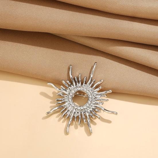 Geometric Design Brooch Pin for Women, Zinc Alloy Badge, Rhinestones Inlaid Brooch Pin for Dress, Coat, Shawl Gift for Mother, Wedding