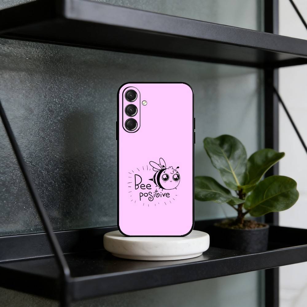 C-Cute Cartoon Bee Phone Case For Samsung Galaxy A73,A21s,A22,A31,A52,A53,A71,A41Soft Black Shell