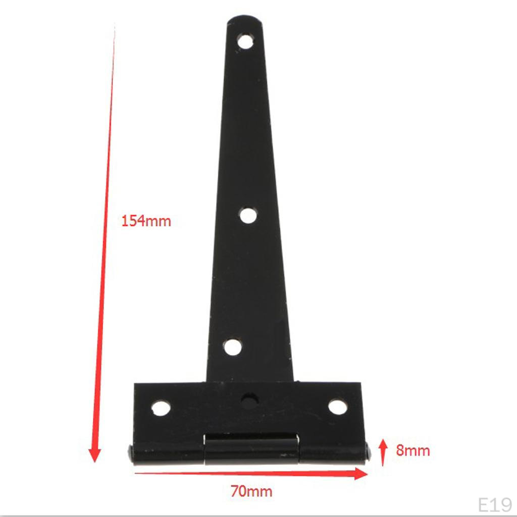 1 Pair Light Duty Shed Hinge Gate Strap Door Barn Gates Hinges Black Wrought Hardware Iron