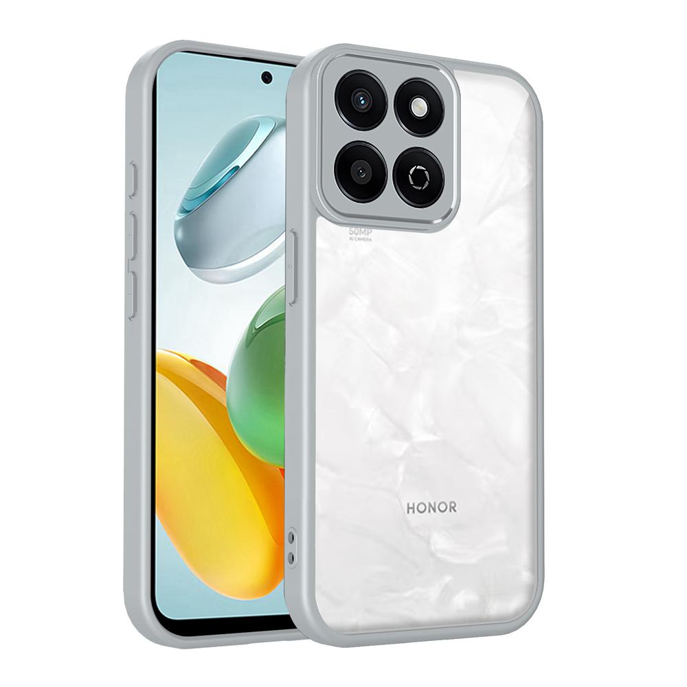 KEYSION Transparent Phone Case for HONOR X7d 5G Soft Silicone+PC Clear Shockproof Phone Back Cover for Huawei Honor 400 Smart 5G