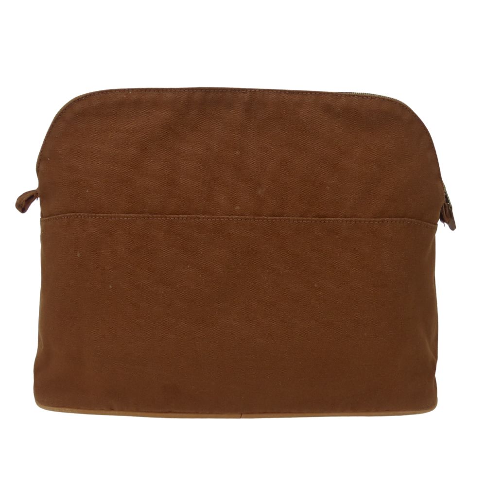 Used HERMES Pouch Bored Pouch TGM Cotton Brown Brown Accessory Case