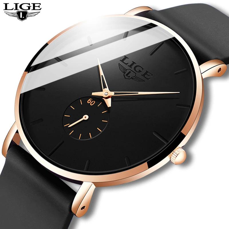 LIGE 2022 Men's and Unisex Simple Waterproof Quartz Watch