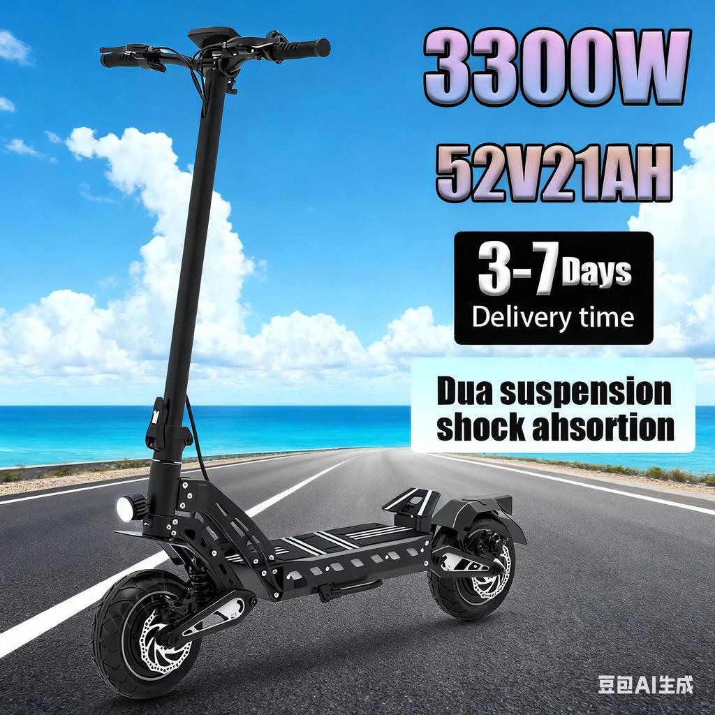 DT10 E-Scooters Peak 1400W Motor 48V 15.6AH  Battery Dual Suspension Electric Scooter 10-Inch Tire Fold Off-Road Scooters Electric