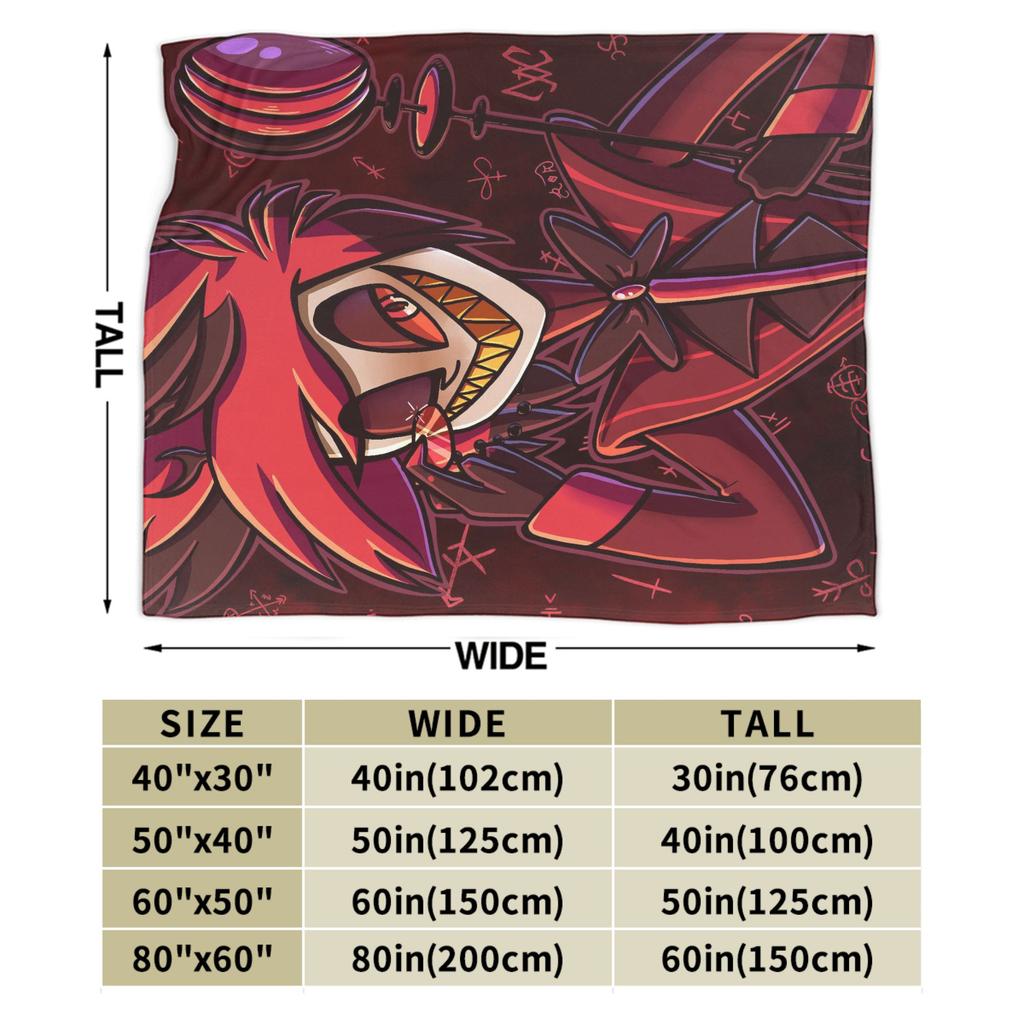 Cartoon Hazbins Hotels Alastor Blankets Coral Fleece Plush Autumn/Winter Thin Throw Blanket for Home Office Bedding Throws