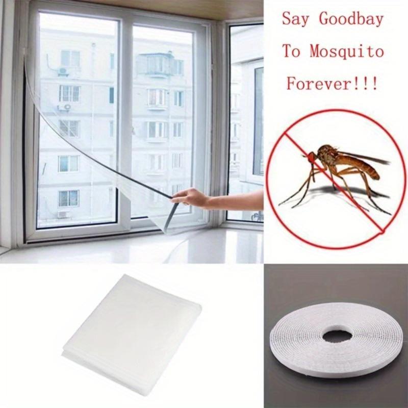 Easy-to-Install Self-Adhesive Mosquito Net Kit with Window Hook and Loop Fasteners - Insect Screen Protector, Repellent Spray