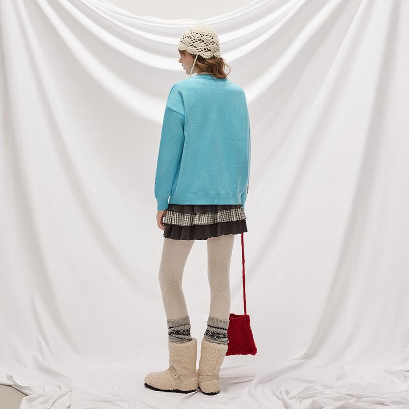 UNIFREE Women's Puppy Embroidered Knit Cardigan