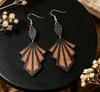 Western Wind Geometric Flower Wooden Dangle Earrings for Women
