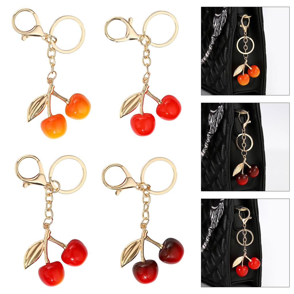 Cherrys Keychain Pendant Lovely Sturdy Resin Charm for Bags and Car Fashionable Accessory for Trendsetters Outfits