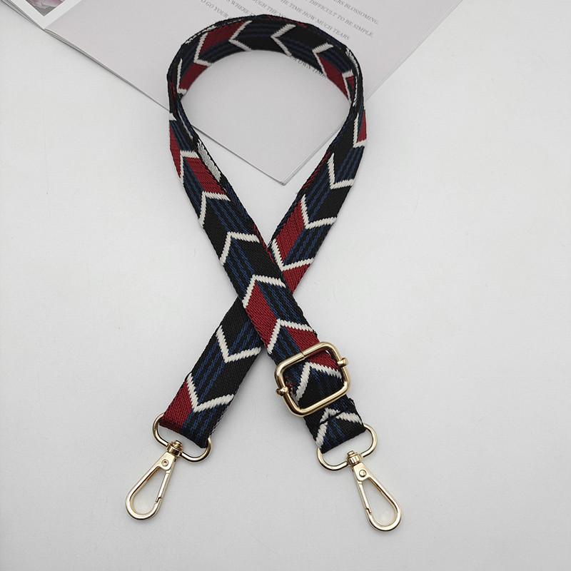

Color Canvas Rhombus Wide Strap Women s Bag Accessories Long Adjustable Crossbody Replacement Strap Mobile Phone Cover Lanyard Golden Hook
