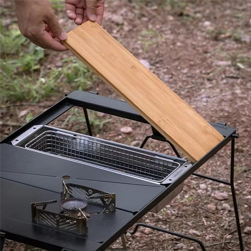 A25F-Outdoor Camping Bamboo Board BBQ Portable Bbq Accessories Natural Bamboo Half-Unit Table Top