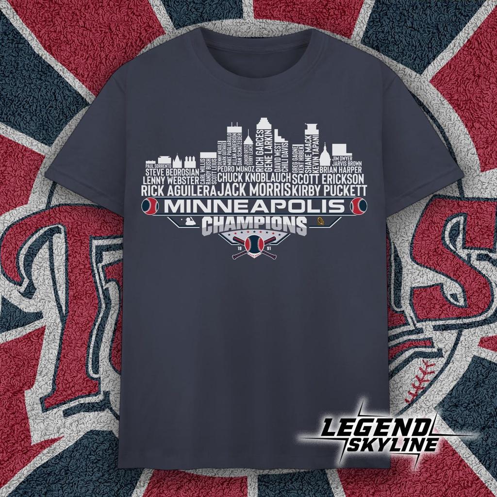 Minnesota Dream Team Baseball Champions 1991, Minneapolis City Skyline Shirt and kids tshirt
