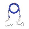 Dog Tie Out Cable and Stake Chain Anti Rust Heavy Duty Tether Outside