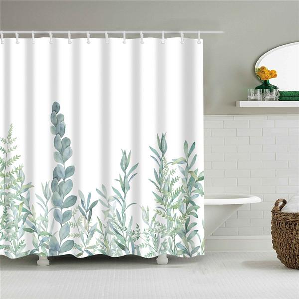 Plant Series Shower Curtain Bathroom Waterproof Polyester Shower Curtain Flower Print Curtains for Bathroom Shower With Hooks