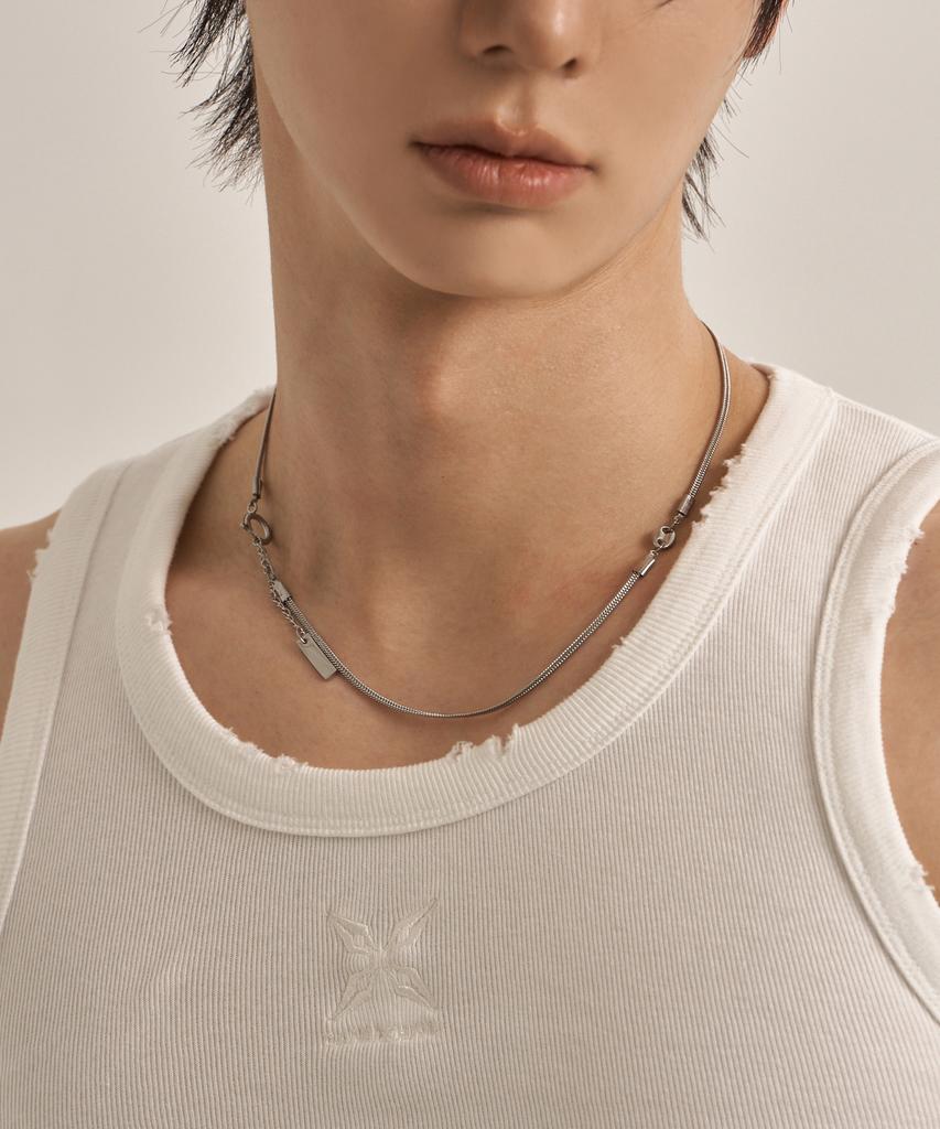 Lanarchive [1186] Slim Mesh Line Necklace