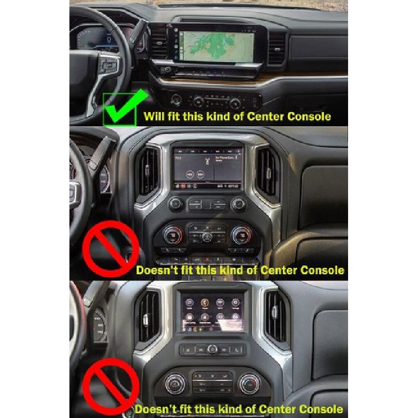 Black Wood Interior Steering Center Console Cover Trim For Chevy Silverado +