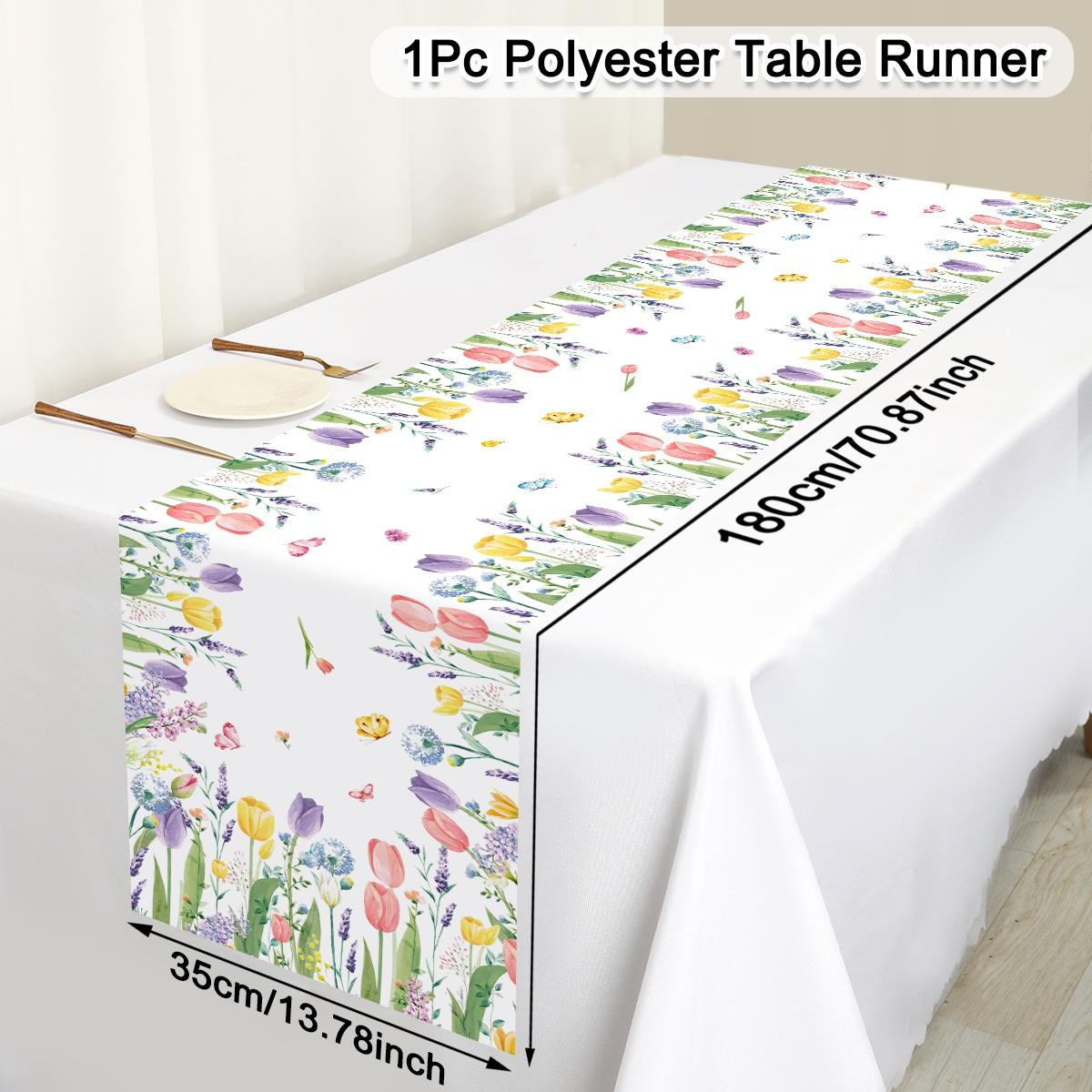 

1pc Wildflower Butterfly Spring and Summer Table Runner for Home Kitchen Outdoor Picnic Dinner Rustic Wedding Party Decoration