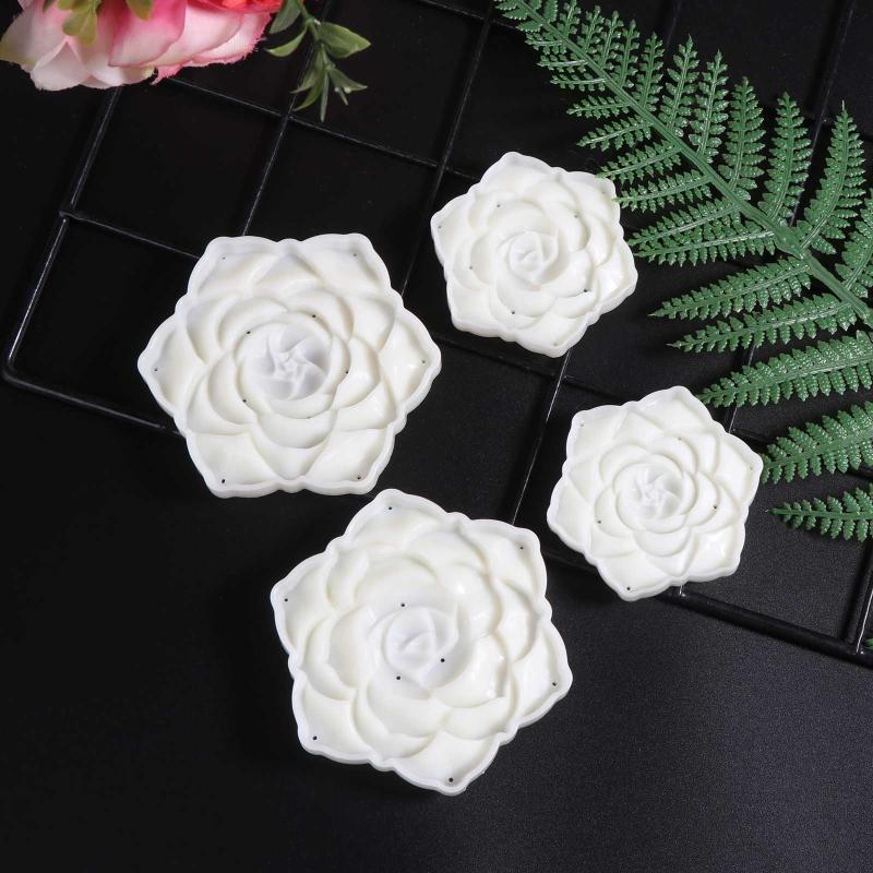 Plastic Mooncake Stamp Cute Flower Shape Mooncake Mold Festival DIY Hand Press Mooncake Cutters Pastry Decorating Gadget