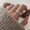 925 Silve Frosted Moon Ring for Women Girl Letter Versatile Irregular Jewelry Gift